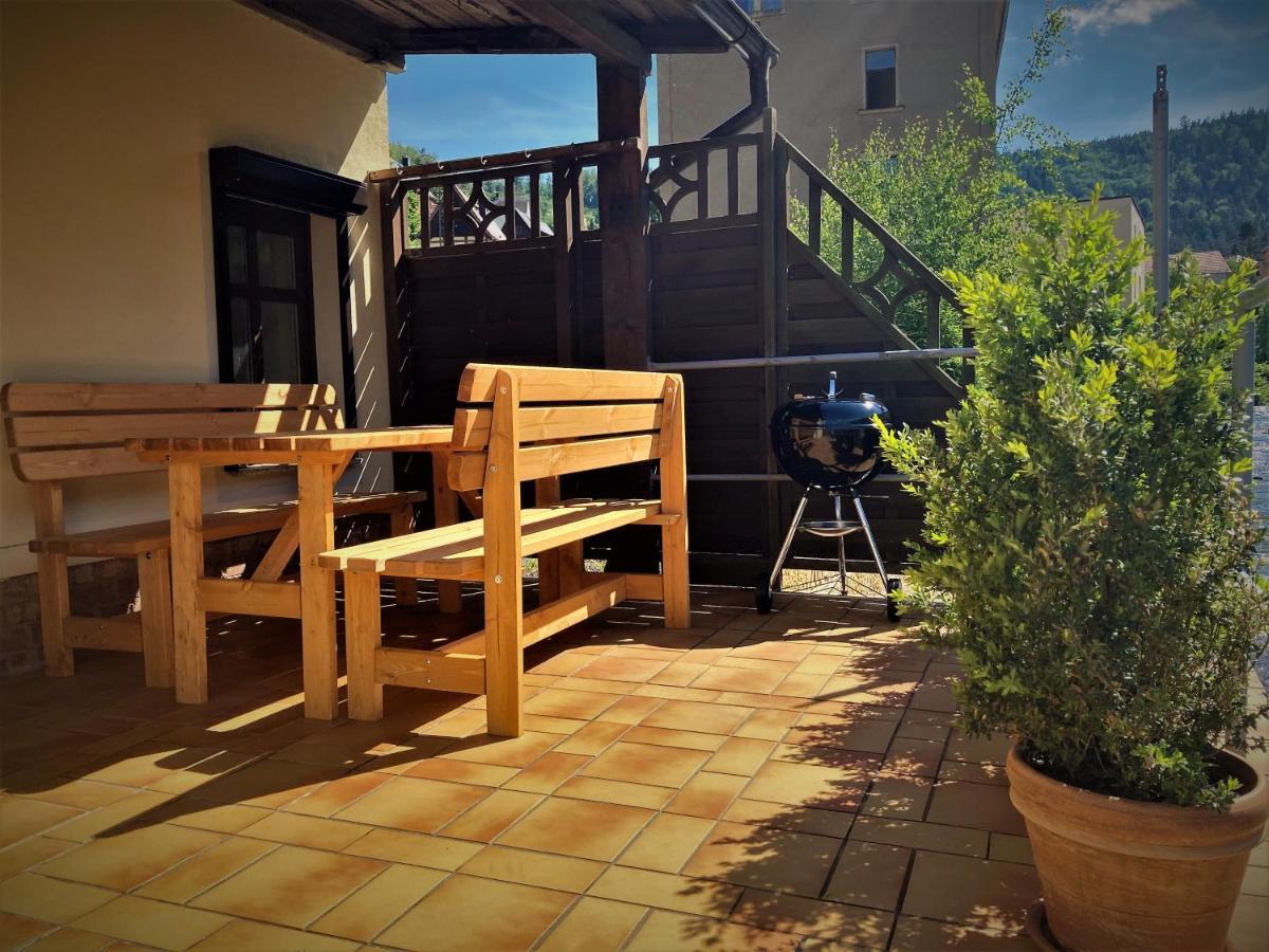 Sandstein-Ferien, Kamin, Fewo "Wanderfalke", Zentral & Ruhig, Terrasse, Saechs Schweiz Königstein an der Elbe Exterior foto