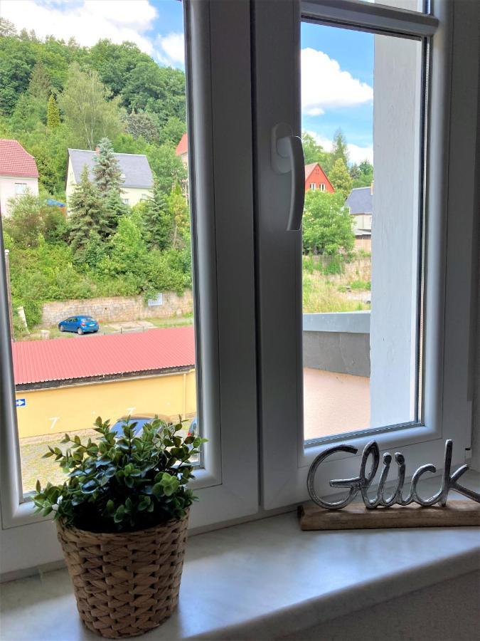 Sandstein-Ferien, Kamin, Fewo "Wanderfalke", Zentral & Ruhig, Terrasse, Saechs Schweiz Königstein an der Elbe Exterior foto